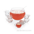 Punch Bowl Set Clear Glass Pumpkin Punch Set